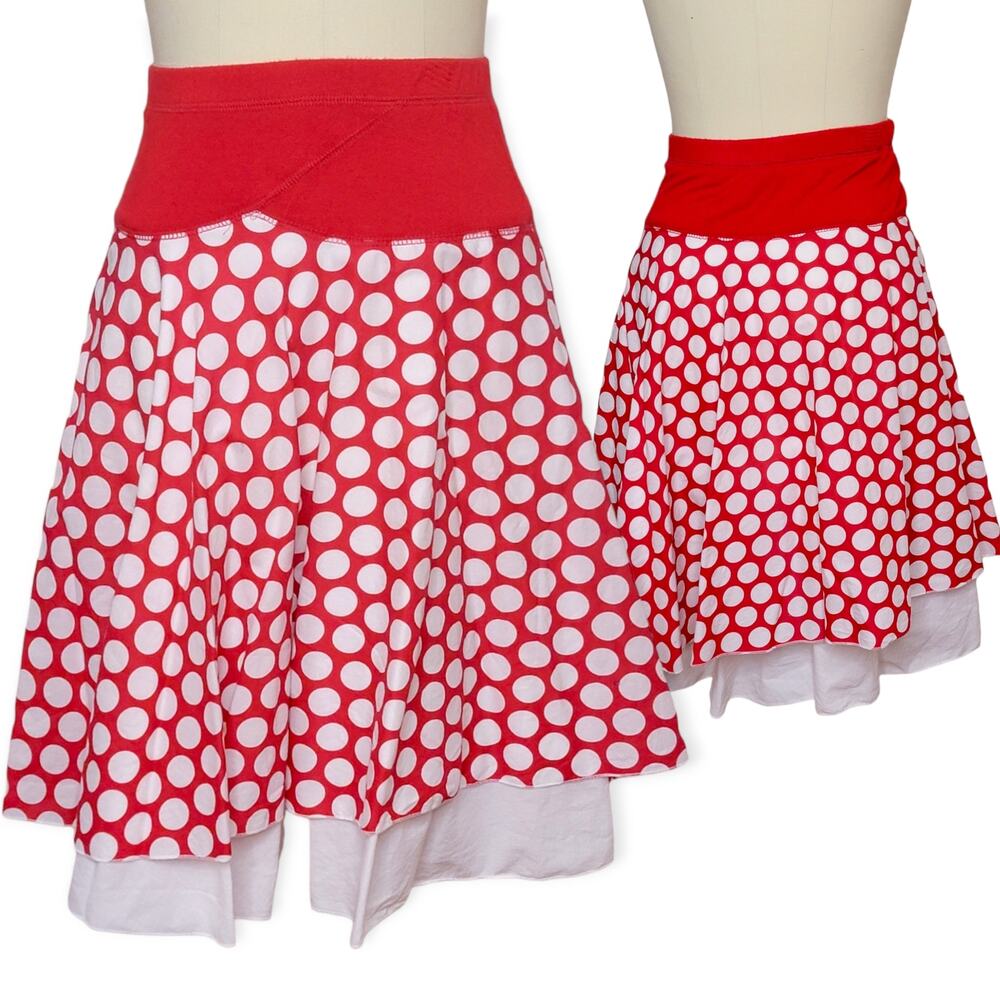 Daisy Shoppe Skirt Medium Red White Polka Dot Vintage Retro Swing Pinup Flare